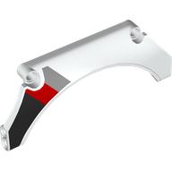Technic Panel Car Mudguard Arched 13 × 2 × 5 with Grille Print Model Right Rear Side White