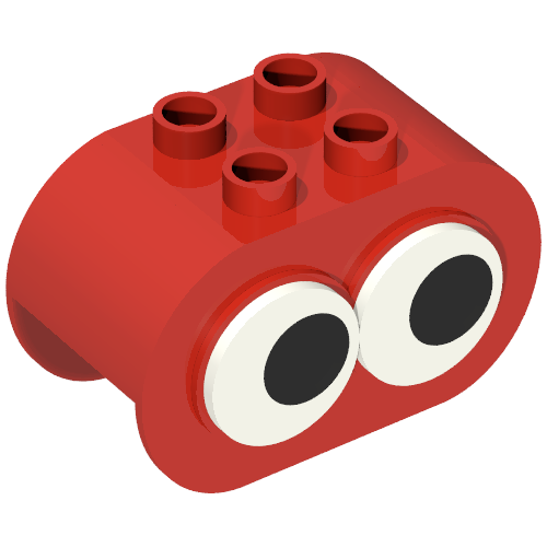 Duplo Brick 2 × 4 × 2 Rounded Ends, with Two Rotating Eyes