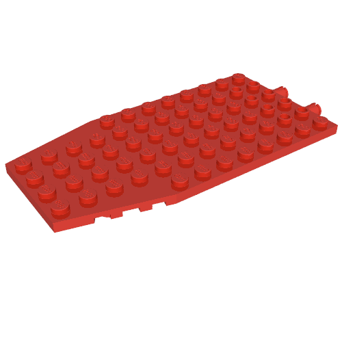 Wedge Plate 6 × 12 × 1 Cut Corners with 2 Fixed Rotatable Pins [aka 4 Juniors Wing Plate] Rot