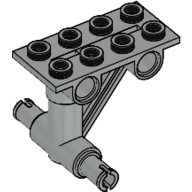Plate Special 2 × 4 Thin 4 Holes, Struts and 2 Pins [Undercarriage] Hellgrau