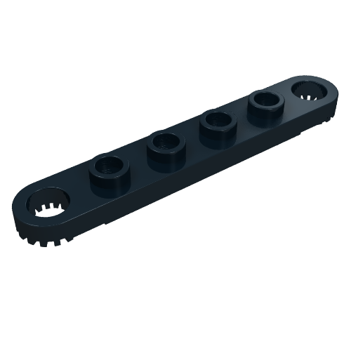 Technic Plate 1 × 6 with Toothed Ends Schwarz