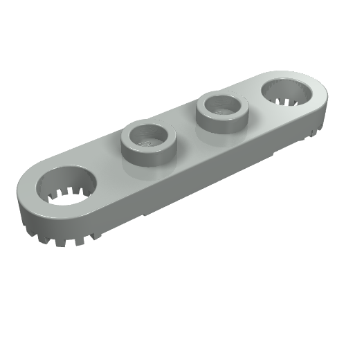 Technic Plate 1 × 4 with Toothed Ends Hellgrau