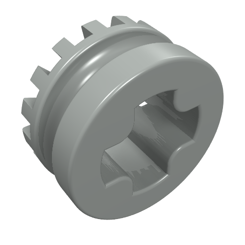 Technic Bush 1/2 Toothed Type I [+ Opening] Hellgrau