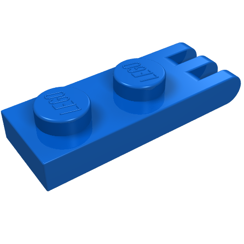 Hinge Plate 1 × 2 with 3 Fingers [Solid Studs] Blue