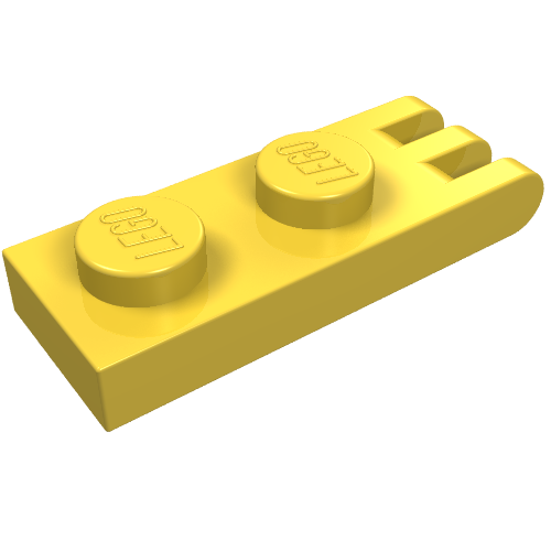 Hinge Plate 1 × 2 with 3 Fingers [Solid Studs] Gelb
