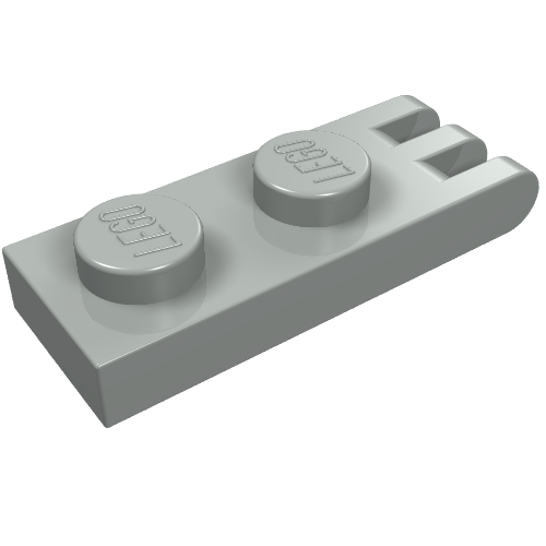 Hinge Plate 1 × 2 with 3 Fingers [Solid Studs] Hellgrau
