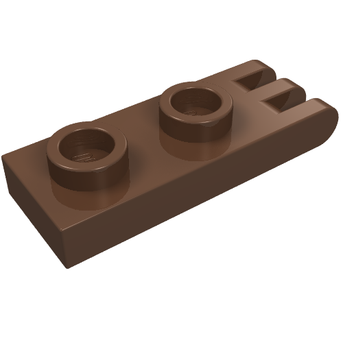Hinge Plate 1 × 2 with 3 Fingers [Hollow Studs] Braun