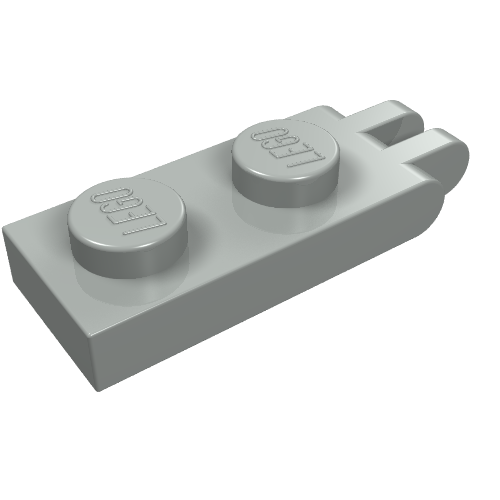 Hinge Plate 1 × 2 with 2 Fingers and Solid Studs Hellgrau