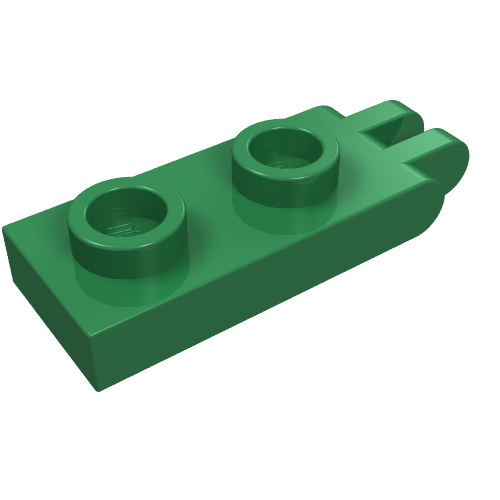 Hinge Plate 1 × 2 with 2 Fingers and Hollow Studs Grün