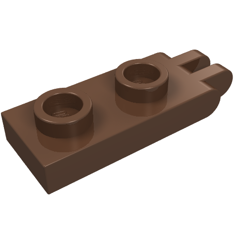 Hinge Plate 1 × 2 with 2 Fingers and Hollow Studs Braun