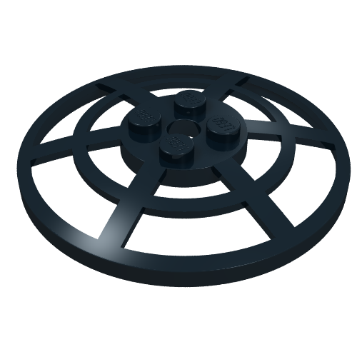 Dish 6 × 6 Inverted, Radar / Webbed [No Anti-studs] Black