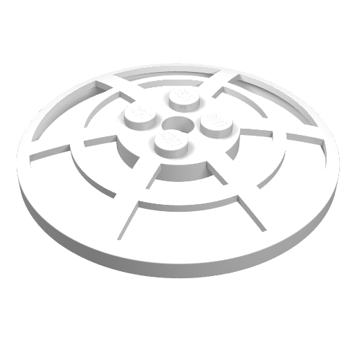 Dish 6 × 6 Inverted, Radar / Webbed [No Anti-studs] Weiß