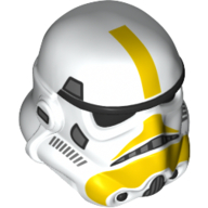 Helmet Stormtrooper Dual Molded, Black with Yellow Markings Print White