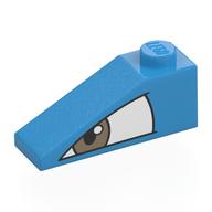 Brick Sloped 33° 3 × 1 with White Eye, Grey Pupil Left print Dunkelazur