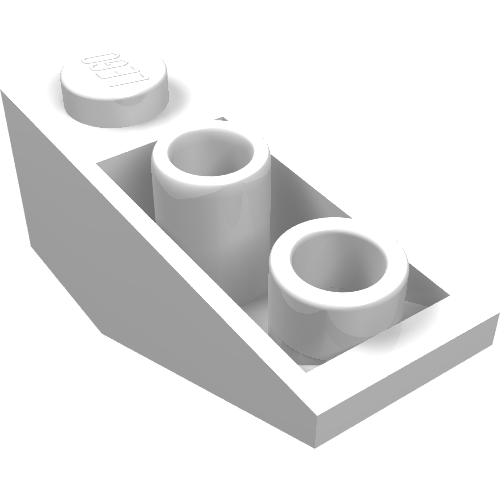 Brick Sloped Inverted 34° 3 × 1 without Internal Stopper White