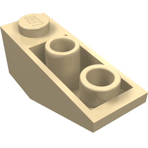 Brick Sloped Inverted 34° 3 × 1 without Internal Stopper Beige