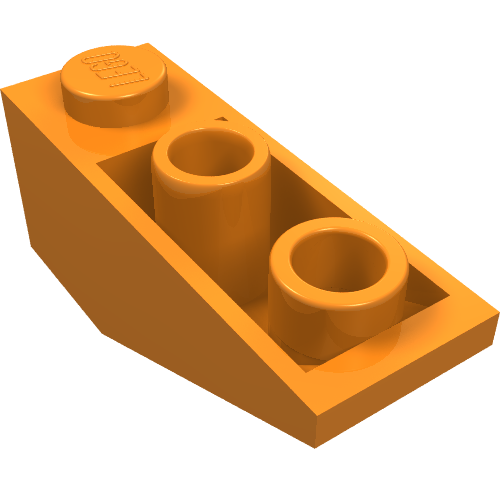 Brick Sloped Inverted 34° 3 × 1 without Internal Stopper Orange