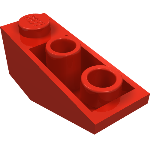 Brick Sloped Inverted 34° 3 × 1 without Internal Stopper Red
