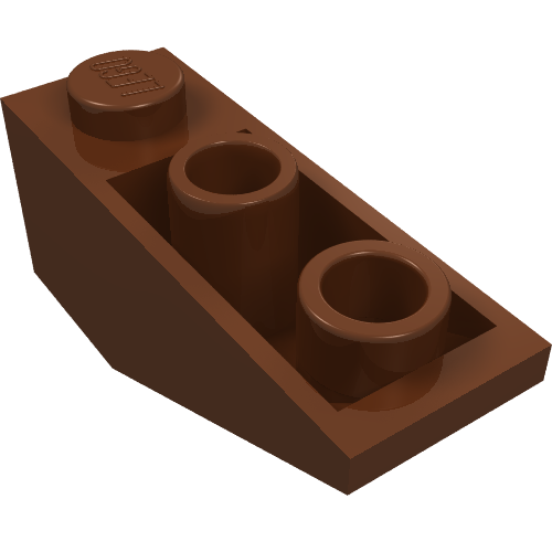 Brick Sloped Inverted 34° 3 × 1 without Internal Stopper Reddish Brown