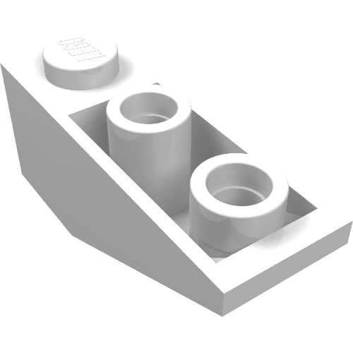 Brick Sloped Inverted 34° 3 × 1 with Internal Stopper White