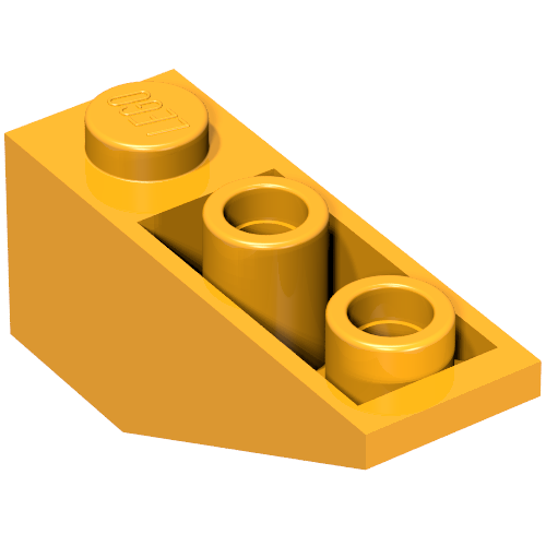 Brick Sloped Inverted 34° 3 × 1 with Internal Stopper Leuchtendes Hellorange