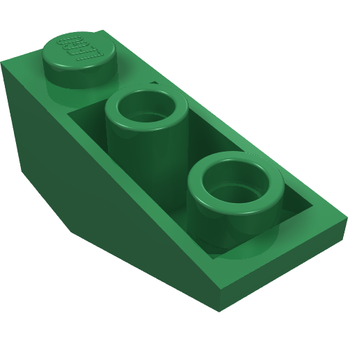 Brick Sloped Inverted 34° 3 × 1 with Internal Stopper Grün