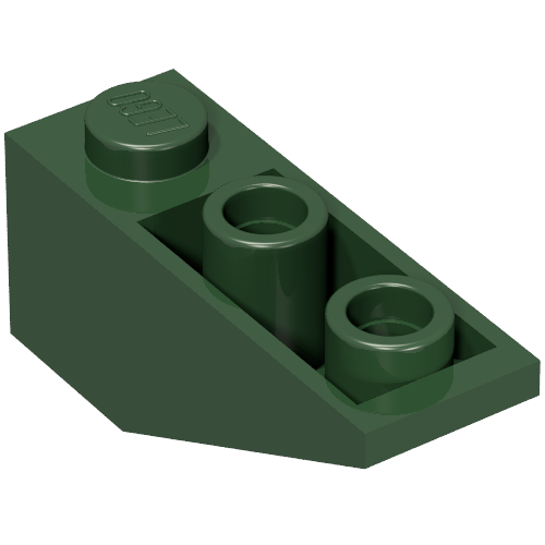 Brick Sloped Inverted 34° 3 × 1 with Internal Stopper Dark Green