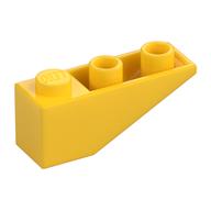Brick Sloped Inverted 33° 3 × 1 with Internal Stopper and No Front Stud Connection Yellow