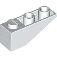 Brick Sloped Inverted 33° 3 × 1 with Internal Stopper and No Front Stud Connection White