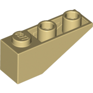 Brick Sloped Inverted 33° 3 × 1 with Internal Stopper and No Front Stud Connection Tan