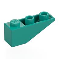Brick Sloped Inverted 33° 3 × 1 with Internal Stopper and No Front Stud Connection Dark Turquoise