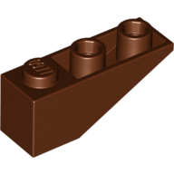 Brick Sloped Inverted 33° 3 × 1 with Internal Stopper and No Front Stud Connection Rotbraun
