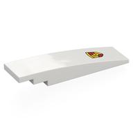 Brick Curved 8 × 2 No Studs with Porsche Emblem Print White
