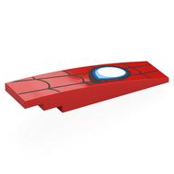 Brick Curved 8 × 2 No Studs with Black Webbing, White Spider Eye print Rot