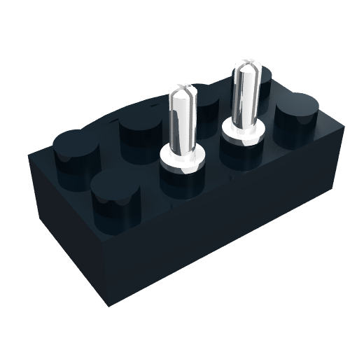 Brick 2 × 4, 12V with Power Pickups for Train Motor and Cross-cut Pins