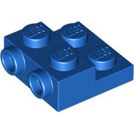 Plate Special 2 × 2 × 2/3 with Two Studs On Side and Two Raised [Half Hollow Anti-stud] - Updated Version Blue