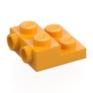 Plate Special 2 × 2 × 2/3 with Two Studs On Side and Two Raised [Half Hollow Anti-stud] - Updated Version Leuchtendes Hellorange