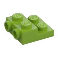 Plate Special 2 × 2 × 2/3 with Two Studs On Side and Two Raised [Half Hollow Anti-stud] - Updated Version Lime