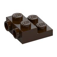 Plate Special 2 × 2 × 2/3 with Two Studs On Side and Two Raised [Half Hollow Anti-stud] - Updated Version Dark Brown