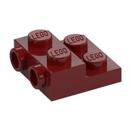 Plate Special 2 × 2 × 2/3 with Two Studs On Side and Two Raised [Half Hollow Anti-stud] - Updated Version Dunkelrot