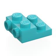 Plate Special 2 × 2 × 2/3 with Two Studs On Side and Two Raised [Half Hollow Anti-stud] - Updated Version Mittelazur