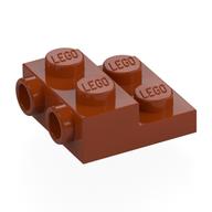 Plate Special 2 × 2 × 2/3 with Two Studs On Side and Two Raised [Half Hollow Anti-stud] - Updated Version Dark Orange