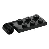 Scharnier Platte 2 × 4 mit Pinloch mit 2 Löcher - oben Schwarz