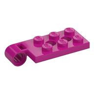 Scharnier Platte 2 × 4 mit Pinloch mit 2 Löcher - oben Magenta