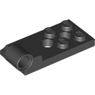 Scharnier Platte 2 × 4 mit Pinloch mit 2 Löcher - unten Schwarz