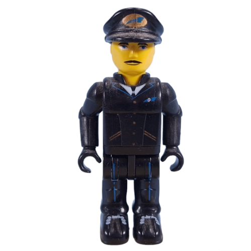 Juniors Midifig, Airplane Pilot with Black Pants, Black Shirt and Black Cap with Logo Schwarz
