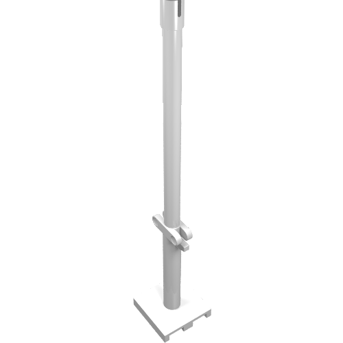 Boat, Mast 2 × 2 × 9 2/3 Bar with Slot on Top and 2 Finger Hinge on Two Sides Weiß