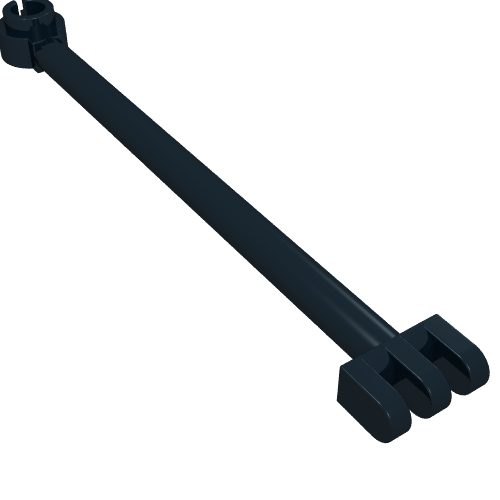 Hinge Bar 8L with 3 Fingers and Open End Stud Black