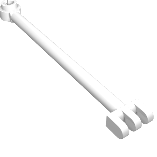 Hinge Bar 8L with 3 Fingers and Open End Stud White
