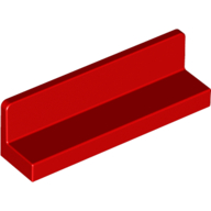 Panel 1 × 4 × 1 with Rounded Corners [Thick Wall] Red